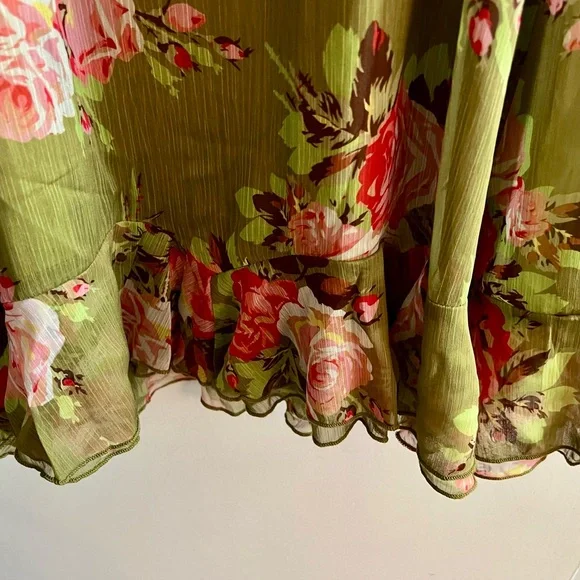 Floral Green Midi Dress - Picture 9 of 10